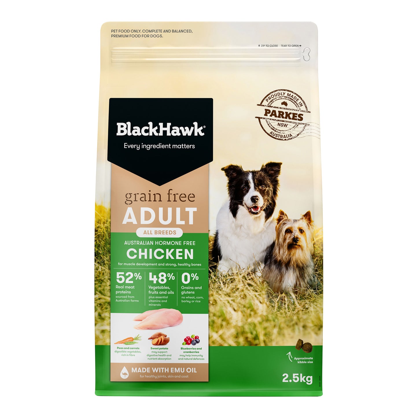 black hawk adult grain free chicken dry dog food