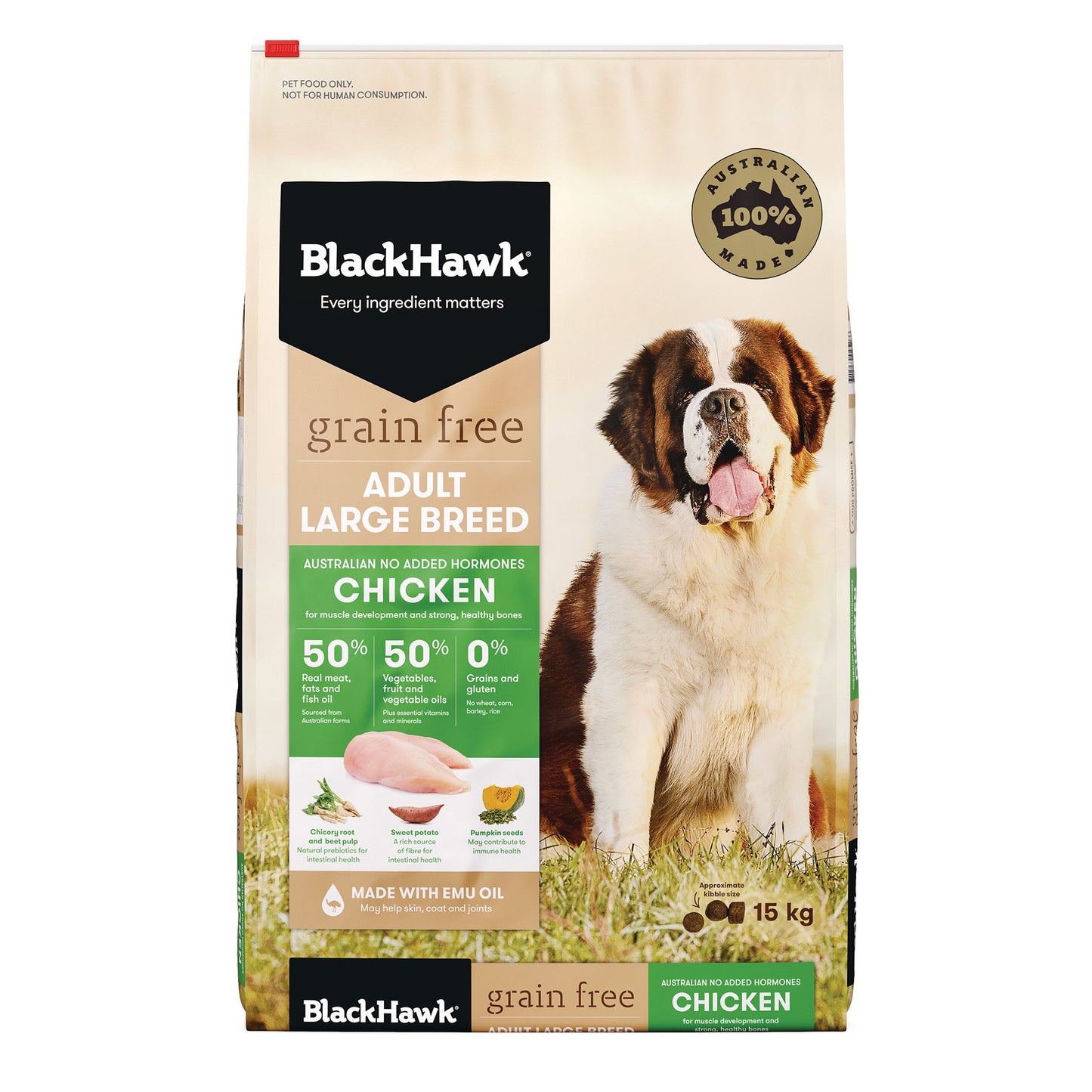 black hawk adult large breed grain free chicken dry dog food