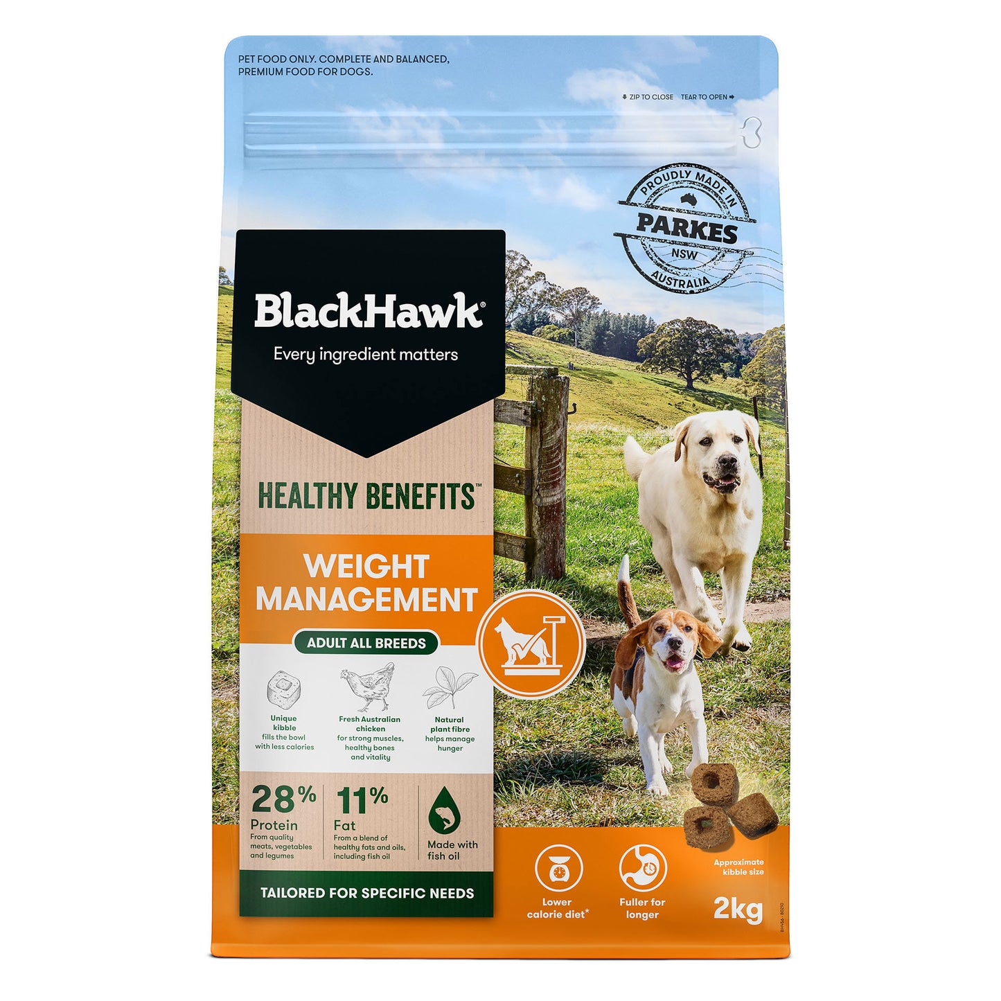 black hawk adult healthy benefits weight management dry dog food