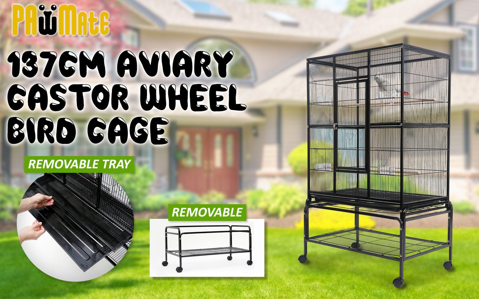 i.Pet | Bird Cage Parrot Aviary Melody 137cm | Cradle Coast Pet & Aquarium