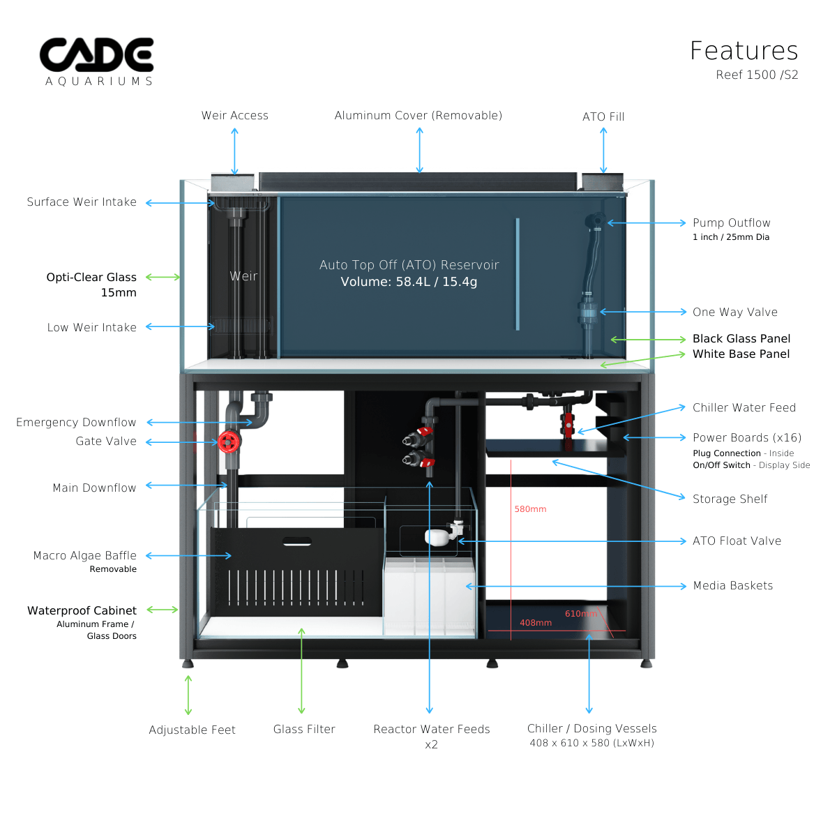 cade pro reef s2 1500 - cradle coast pet & aquarium