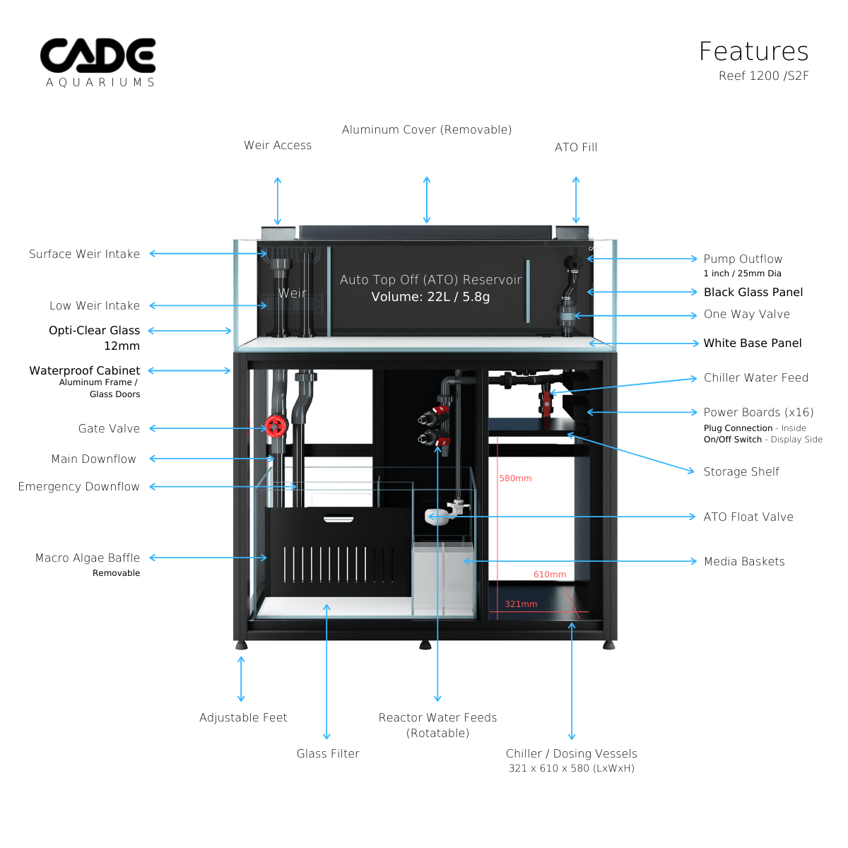 cade pro reef s2/f 1200 - cradle coast pet & aquarium