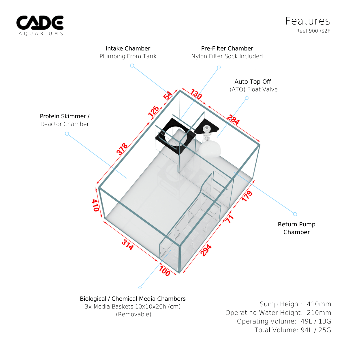 cade pro reef s2/f 900 - cradle coast pet & aquarium