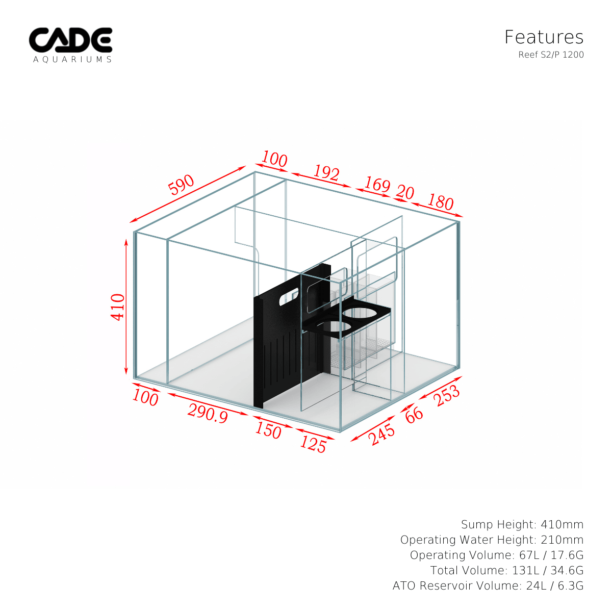 cade pro reef s2/p 1200 - cradle coast pet & aquarium