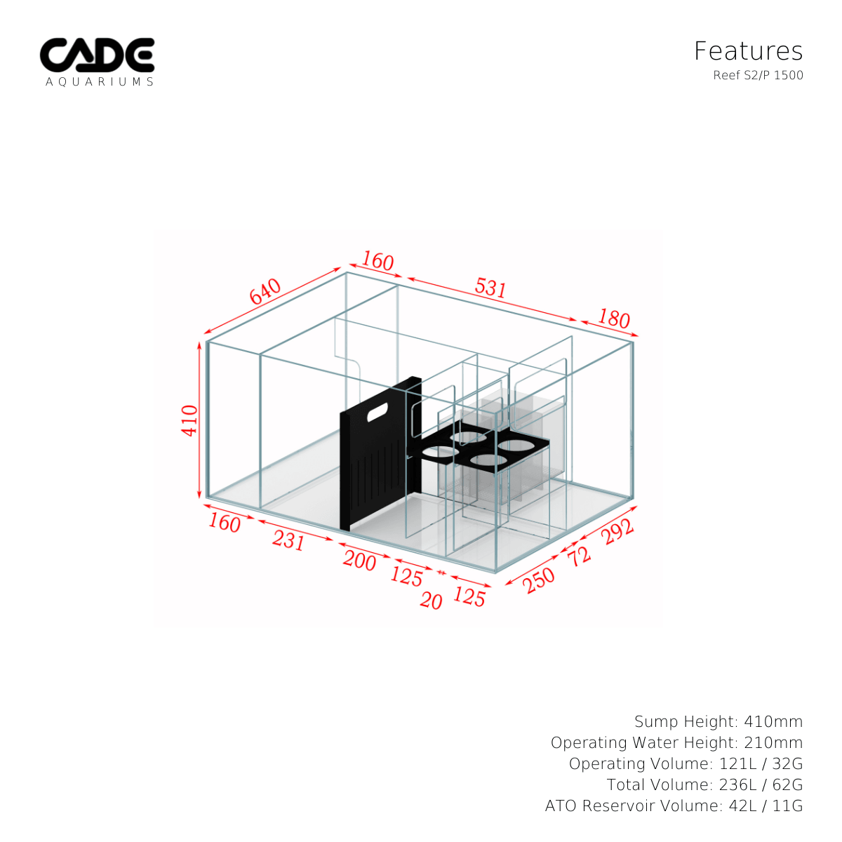 cade pro reef s2/p 1500 - cradle coast pet & aquarium