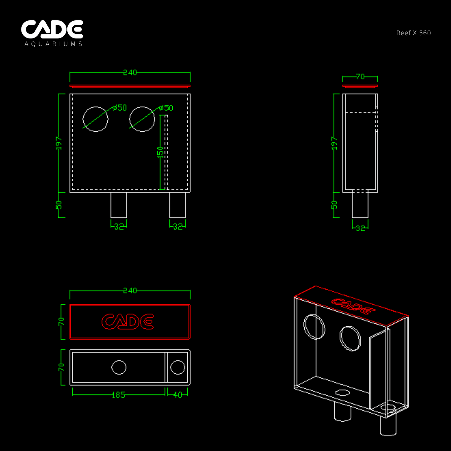 cade reef x expansion system 560 - cradle coast pet & aquarium