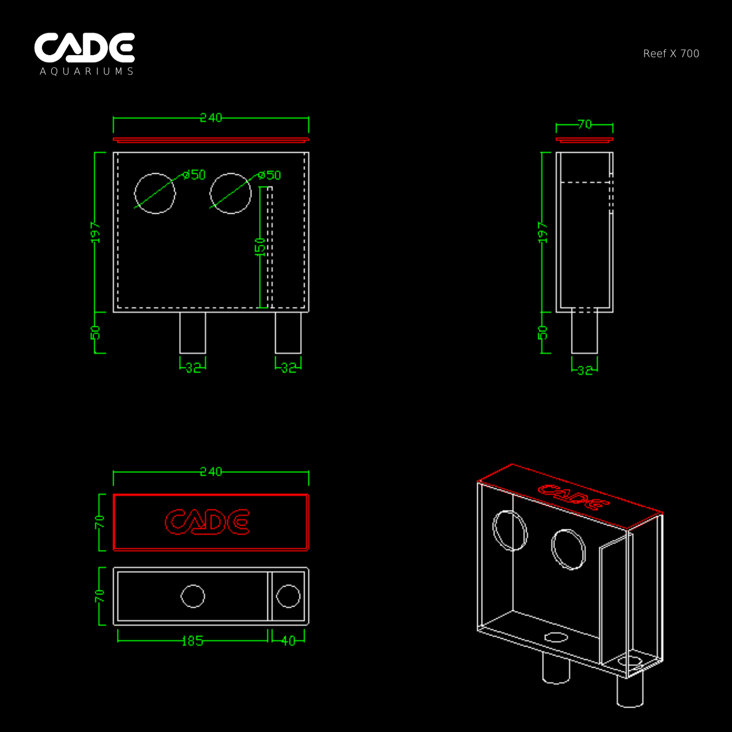 cade reef x expansion system 700 - cradle coast pet & aquarium