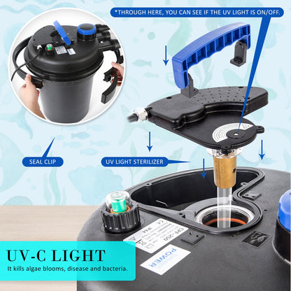 Dynamic Power | Combo Aquarium Garden Filter 10000L/H + Submersible Water Pump 10000L/H | Cradle Coast Pet & Aquarium