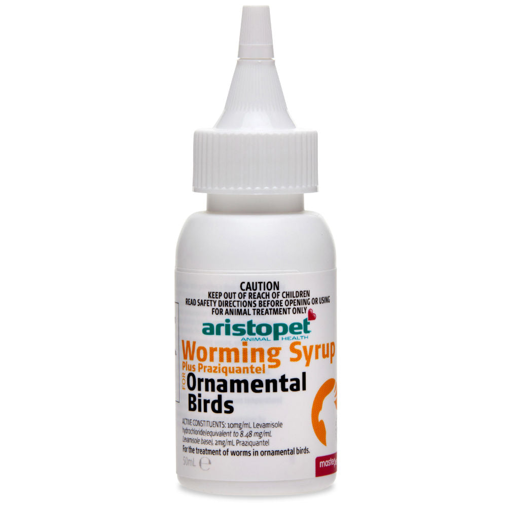 aristopet wormer syrup for ornamental birds - cradle coast pet & aquarium