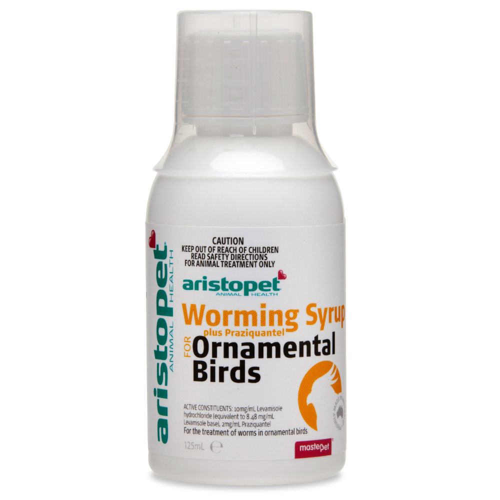 aristopet wormer syrup for ornamental birds - cradle coast pet & aquarium