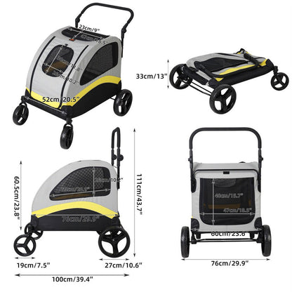 DSZ | Dog Stroller – Large Foldable Pet Travel Cart | Cradle Coast Pet & Aquarium