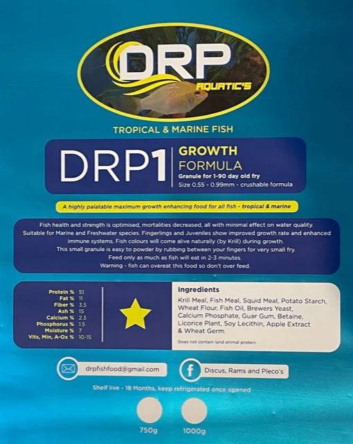 drp 1 fish food - growth formula - cradle coast pet & aquarium