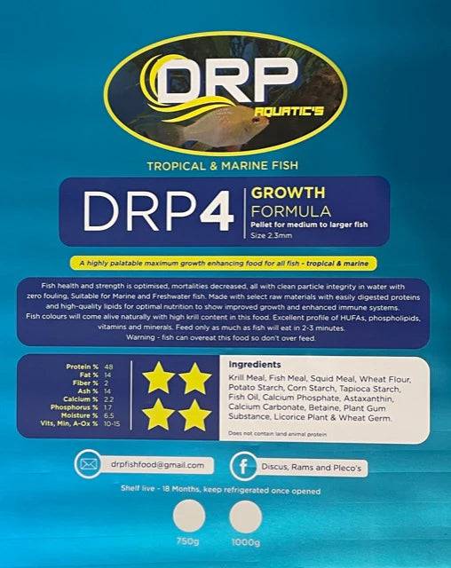 drp 4 fish food - growth formula - cradle coast pet & aquarium