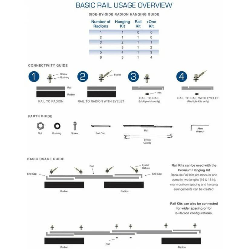 ecotech marine radion long rail kit - cradle coast pet & aquarium