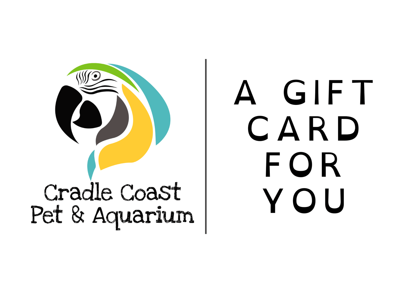 gift card - cradle coast pet & aquarium