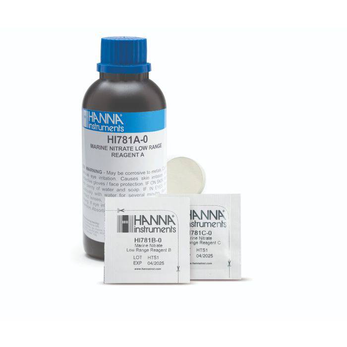 hanna instruments marine nitrate low-range reagent (25 tests) - hi781-25 - cradle coast pet & aquarium