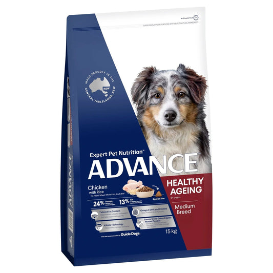Advance|Healthy Ageing Medium Breed Chicken with Rice Dry Dog Food|Cradle Coast Pet & Aquarium