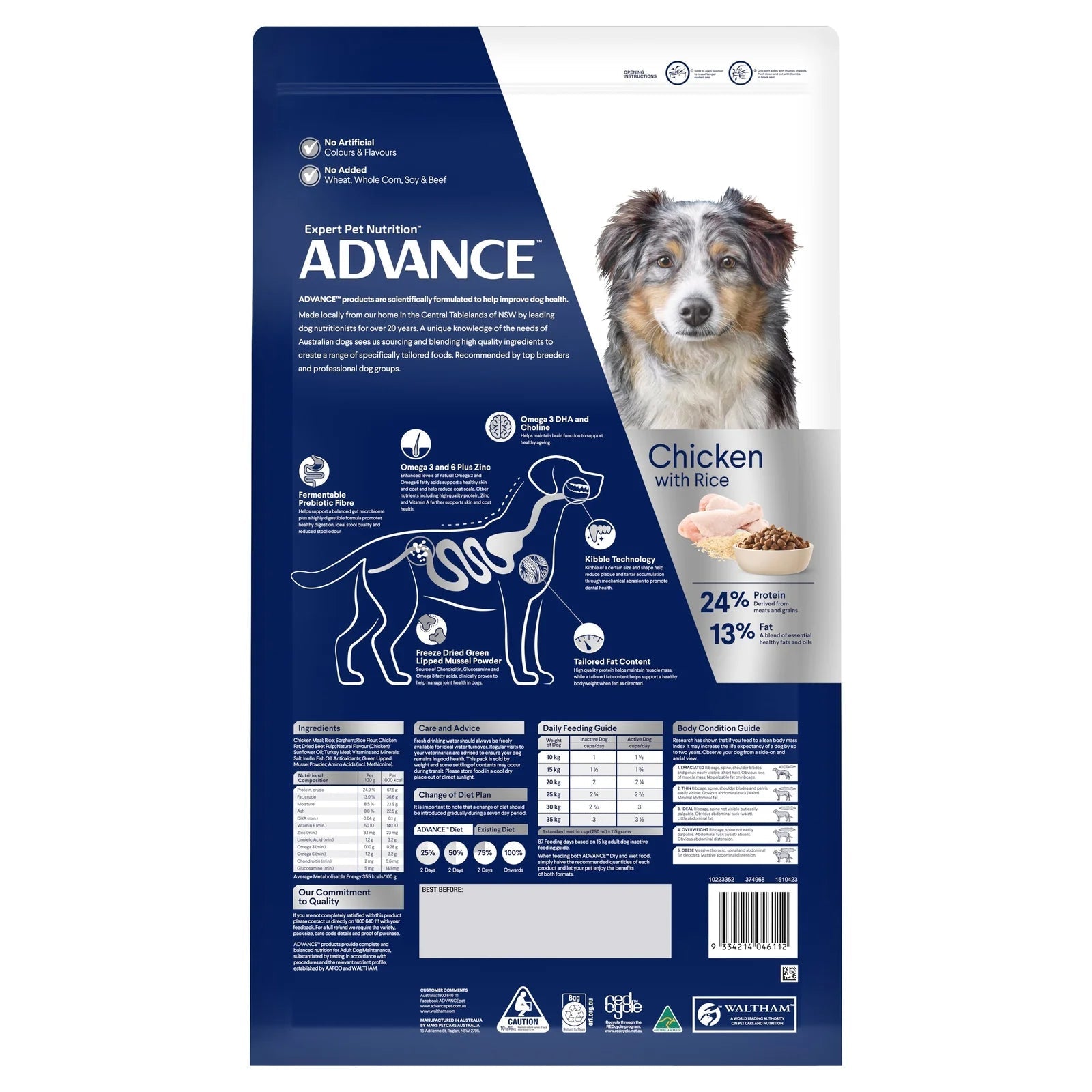 Advance|Healthy Ageing Medium Breed Chicken with Rice Dry Dog Food|Cradle Coast Pet & Aquarium