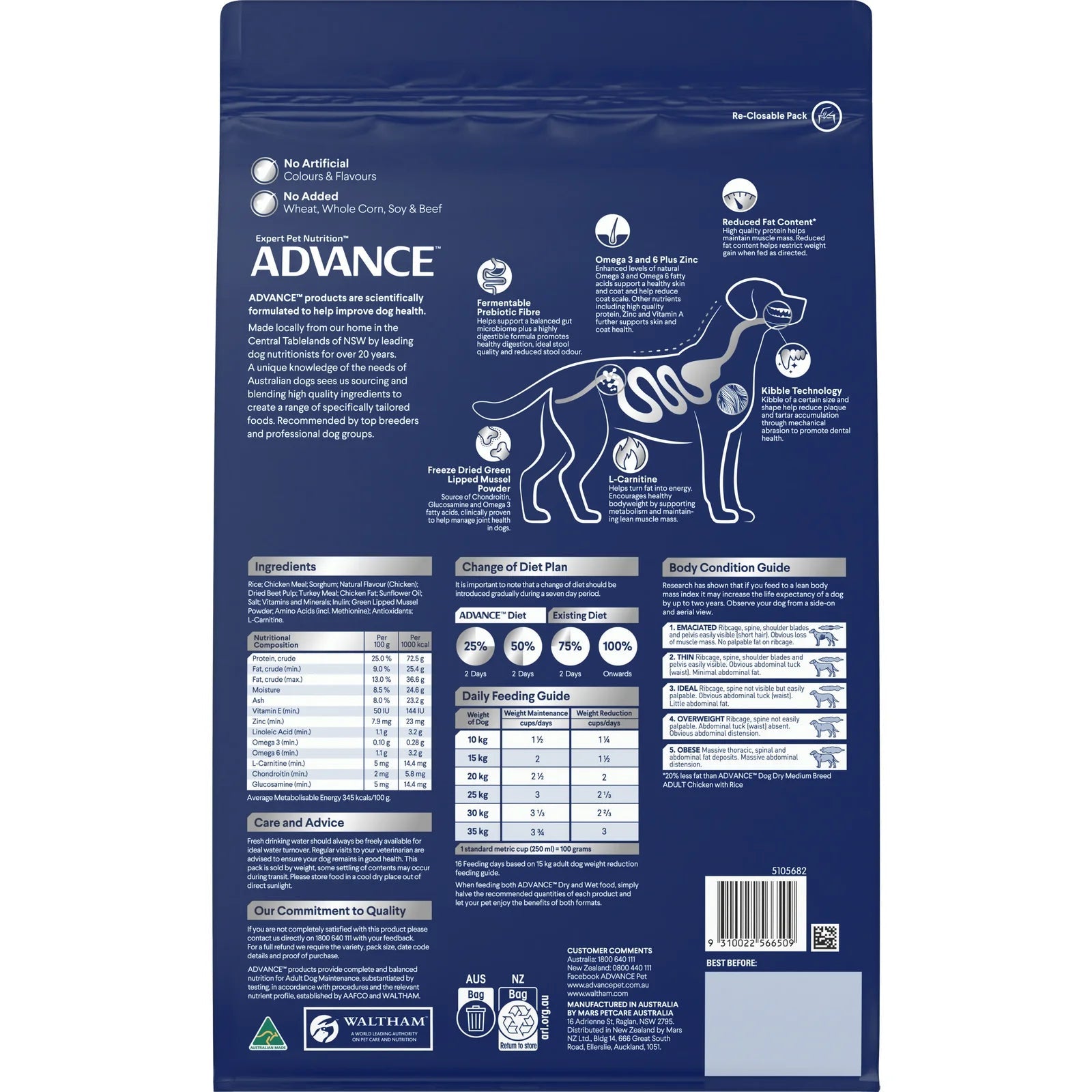 Advance|Healthy Weight Medium Breed Chicken with Rice Dry Dog Food|Cradle Coast Pet & Aquarium