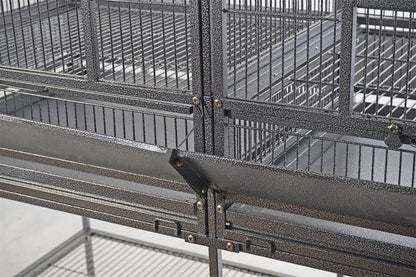 YES4PETS | Heavy - Duty Double Wrought Iron Bird Cage with Divider | Cradle Coast Pet & Aquarium
