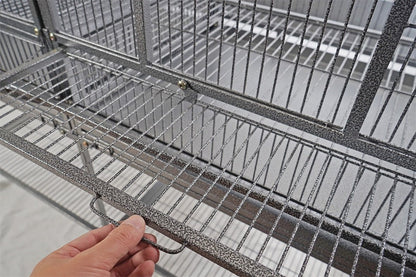 YES4PETS | Heavy - Duty Double Wrought Iron Bird Cage with Divider | Cradle Coast Pet & Aquarium