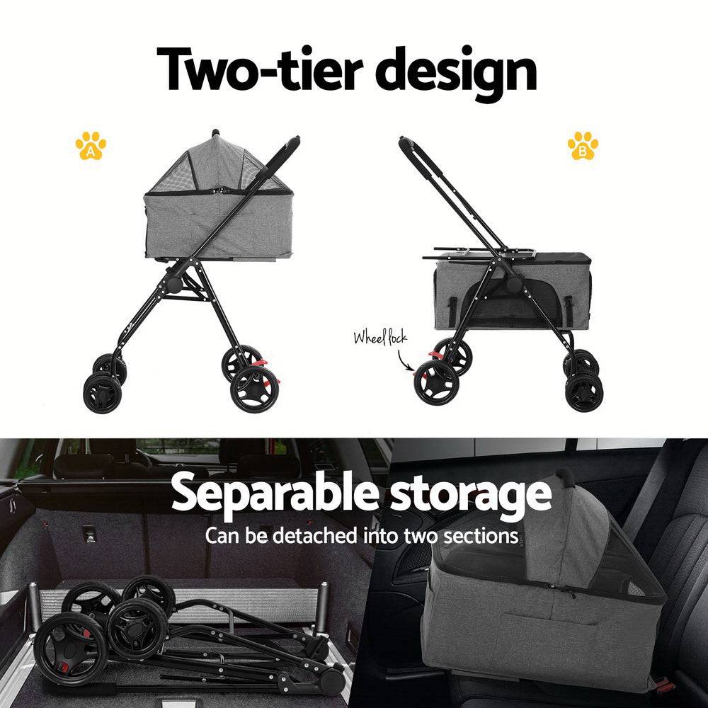 i.pet 2 tier pet stroller - cradle coast pet & aquarium