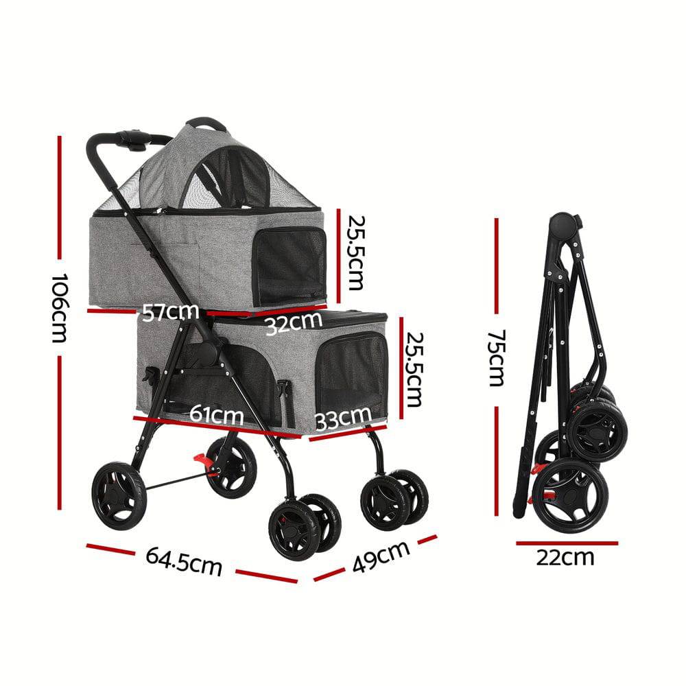 i.pet 2 tier pet stroller - cradle coast pet & aquarium