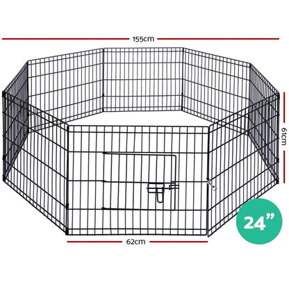 i.Pet 24" 8 Panel Pet Playpen - Cradle Coast Pet & Aquarium