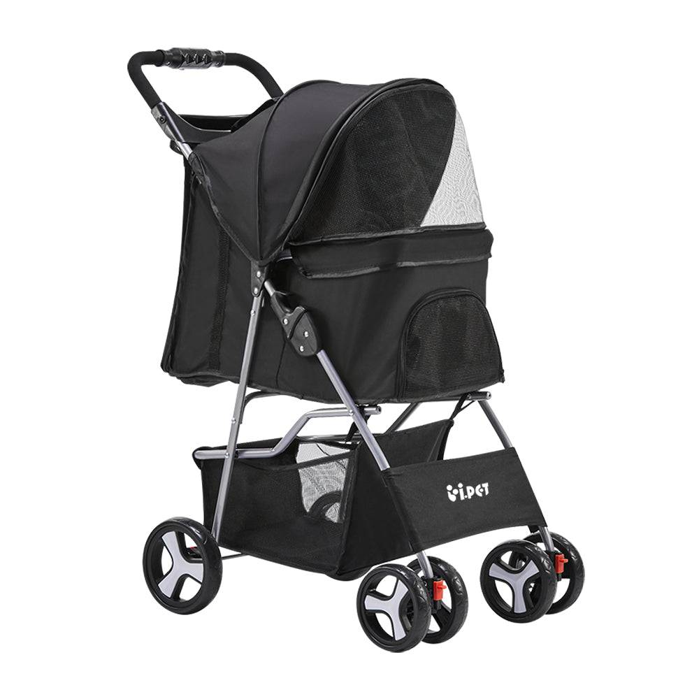 i.pet 4 wheel pet stroller - black - cradle coast pet & aquarium