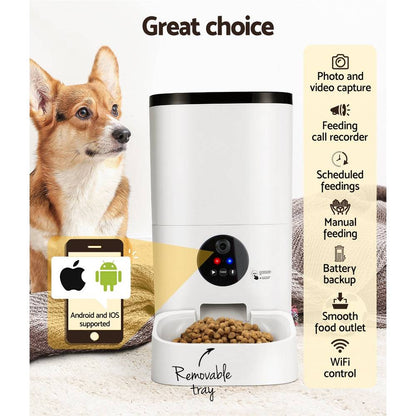 i.Pet Automatic Smart Pet Feeder 6L Wifi & Camera - Cradle Coast Pet & Aquarium