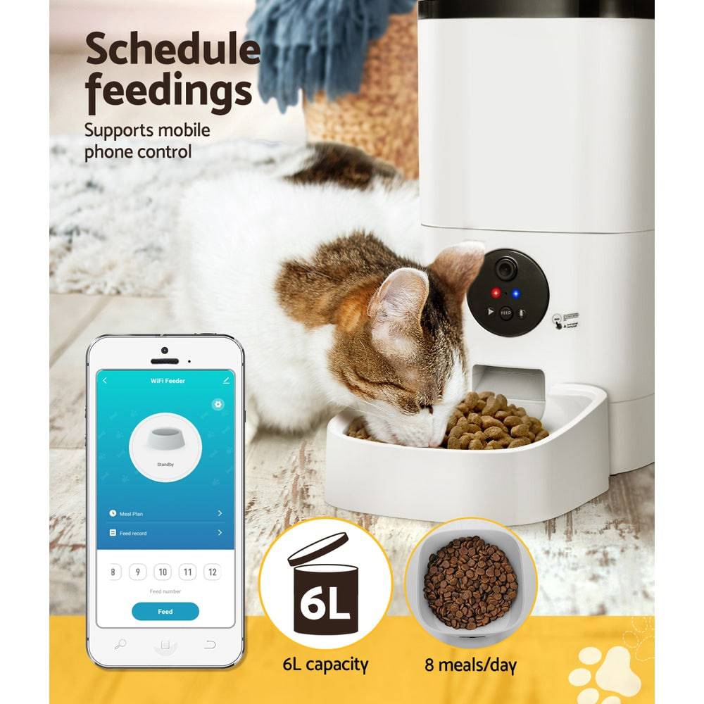 i.pet automatic smart pet feeder 6l wifi & camera - cradle coast pet & aquarium