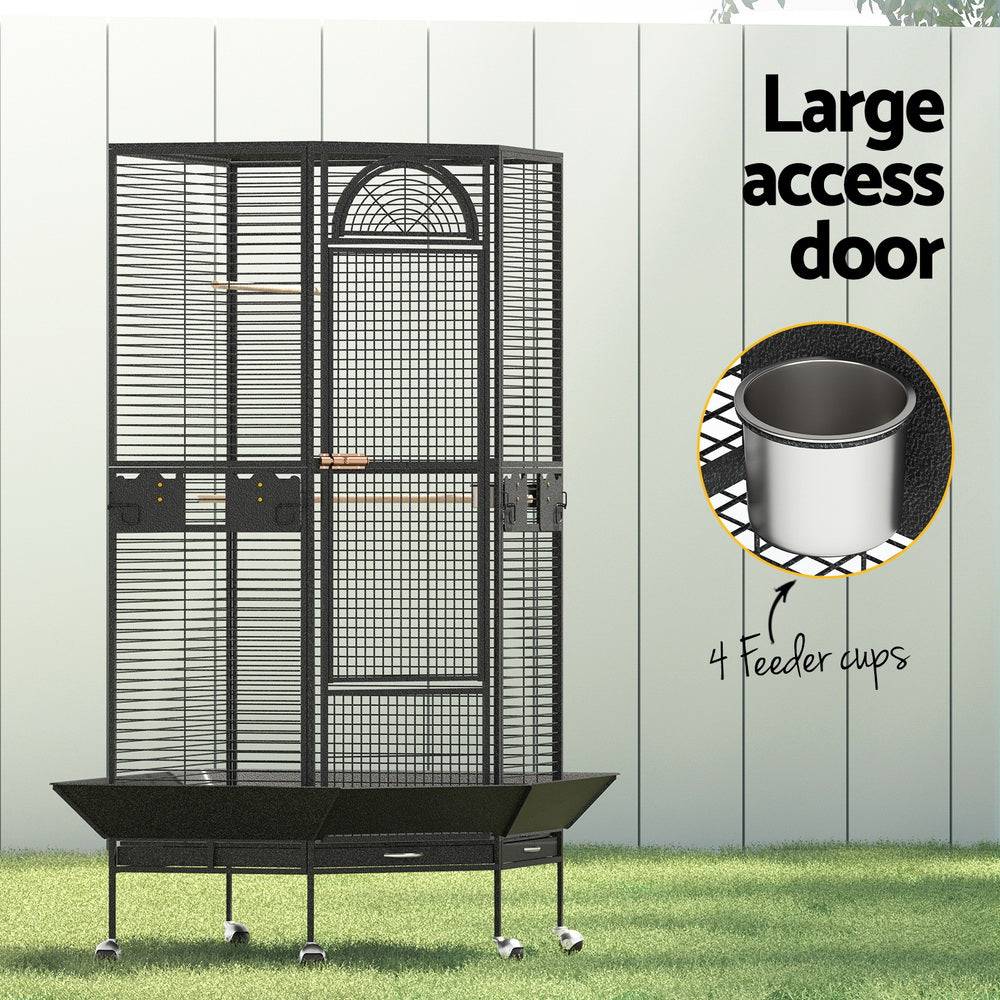 i.pet bird cage 161cm corner parrot aviary - cradle coast pet & aquarium