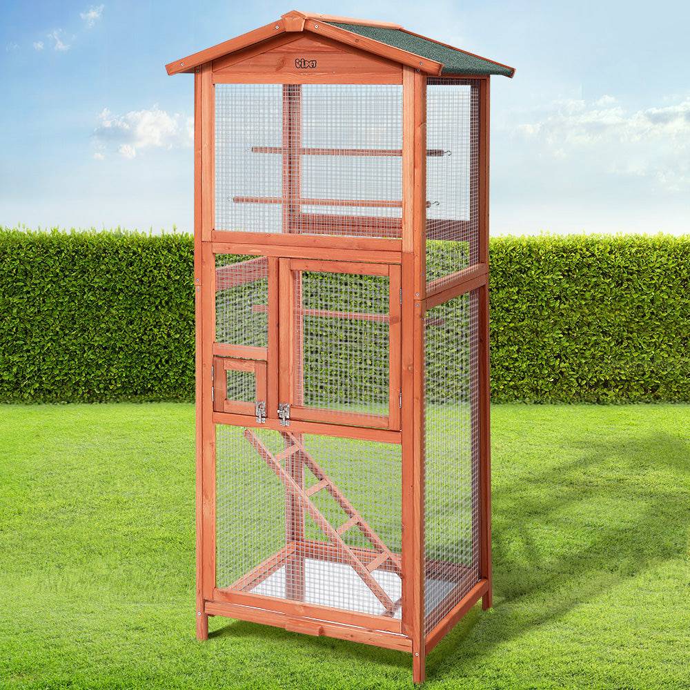 i.pet bird cage 72cm x 60cm x 168cm pet cages large aviary parrot carrier travel canary wooden xl - cradle coast pet & aquarium