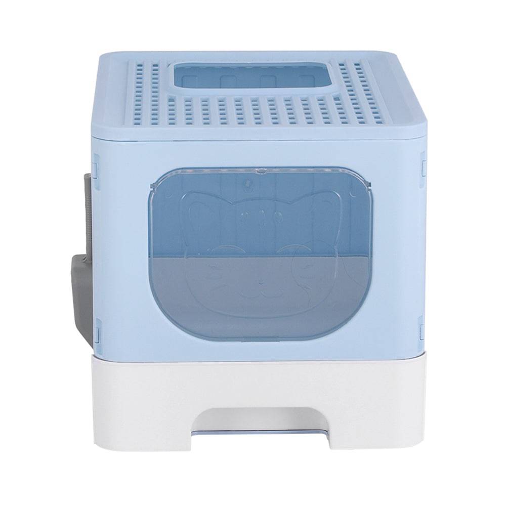 i.pet cat foldable cat litter box with scoop - blue - cradle coast pet & aquarium