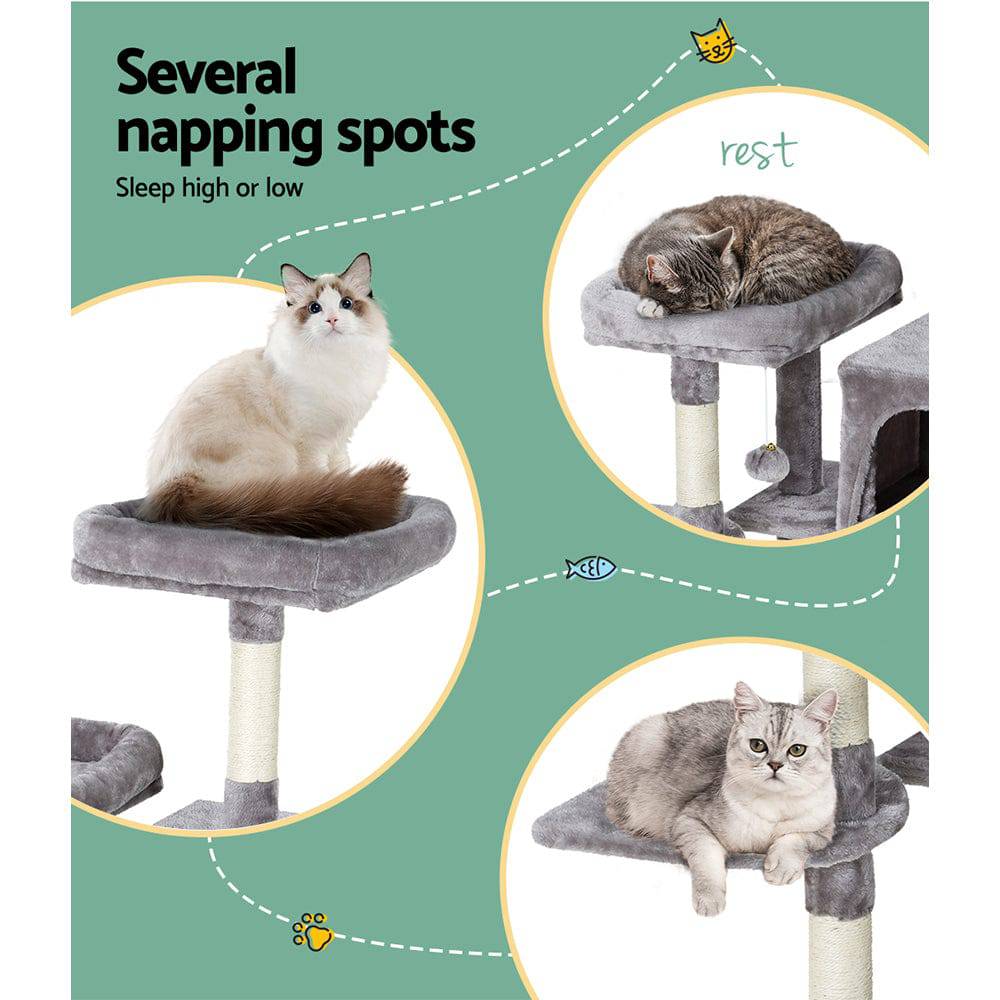 i.pet cat tree 103cm tower scratching post - cradle coast pet & aquarium