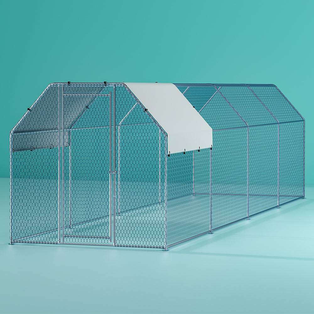 i.pet chicken coop 2x8x2m galvanised steel - cradle coast pet & aquarium