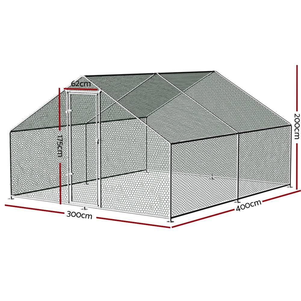 i.pet chicken coop cage 3x4x2m galvanised steel - cradle coast pet & aquarium