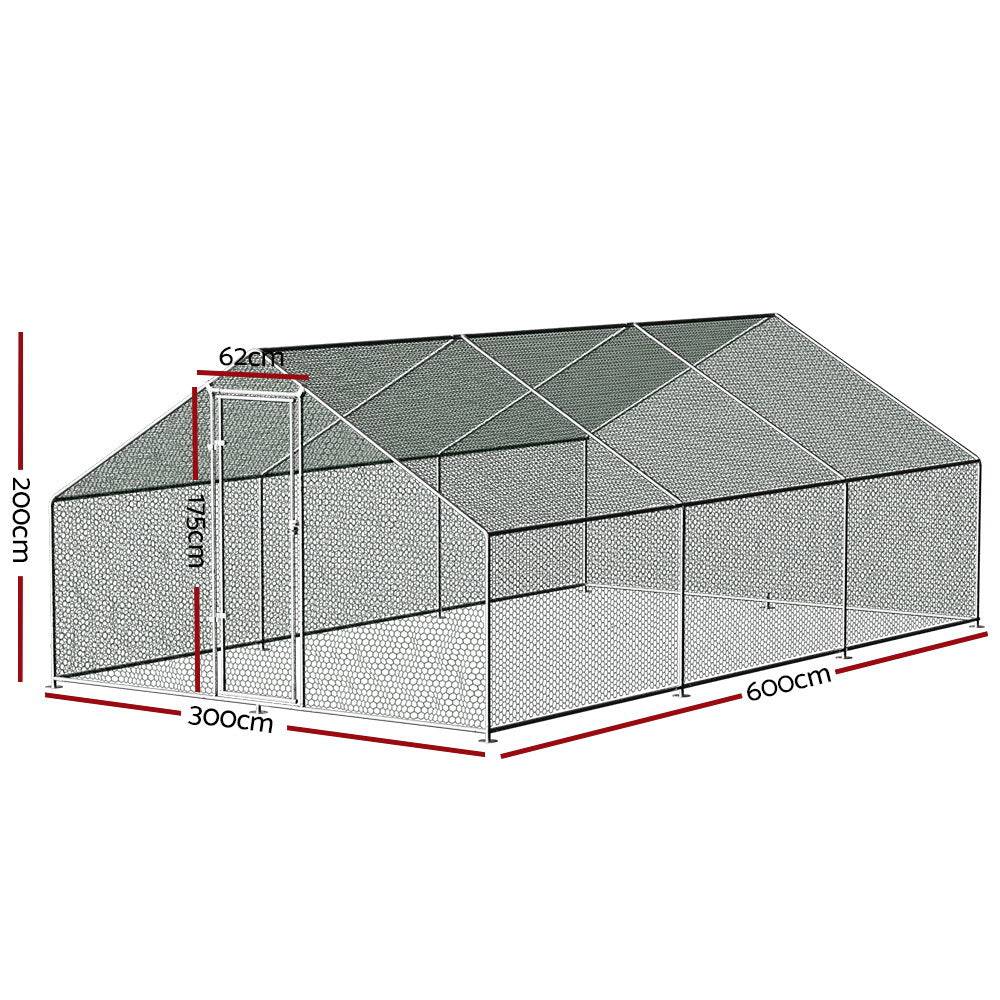 i.pet chicken coop cage 3x6x2m galvanised steel - cradle coast pet & aquarium