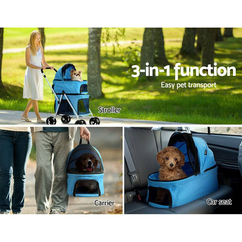 i.pet foldable double pet stroller - cradle coast pet & aquarium