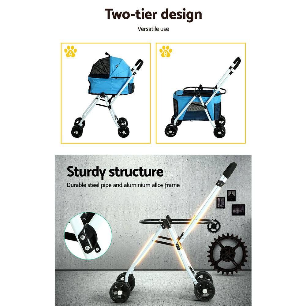 i.pet foldable double pet stroller - cradle coast pet & aquarium