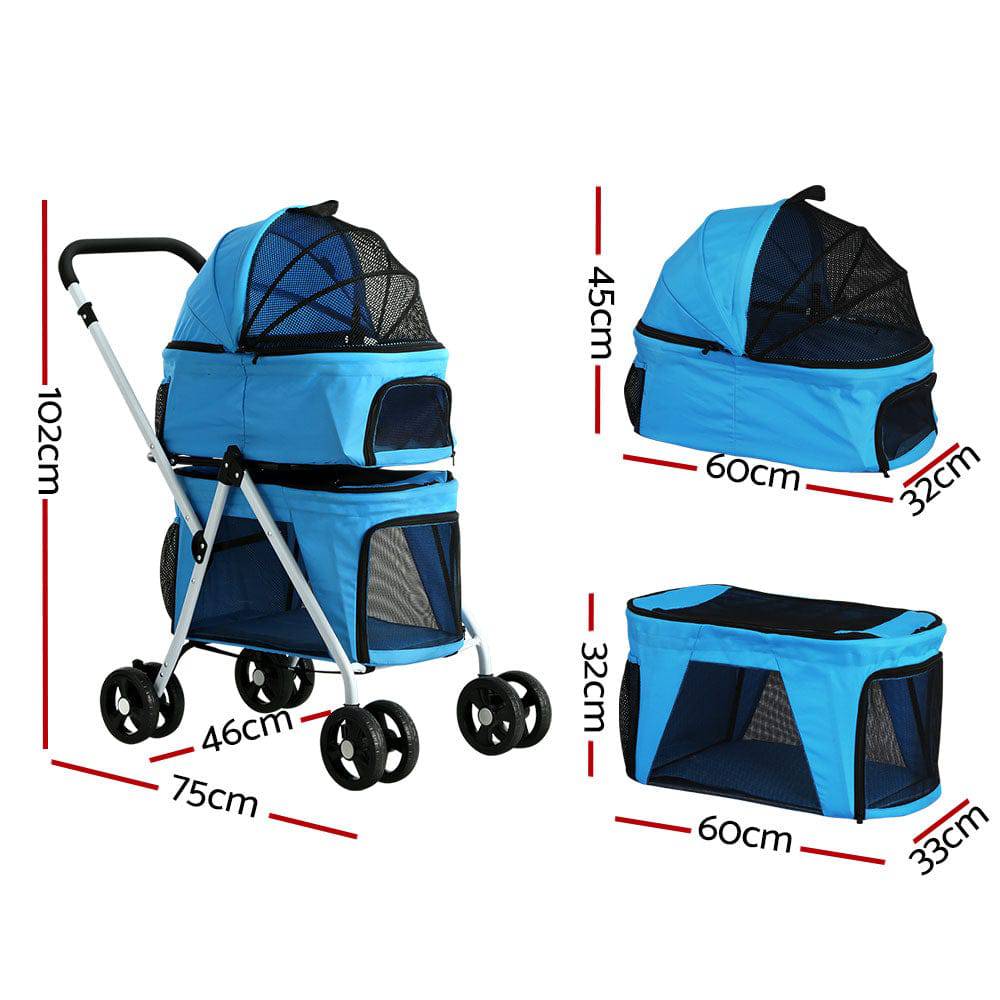 i.pet foldable double pet stroller - cradle coast pet & aquarium