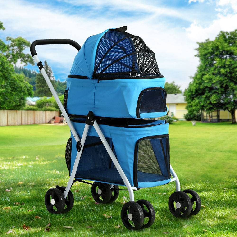 i.pet foldable double pet stroller - cradle coast pet & aquarium