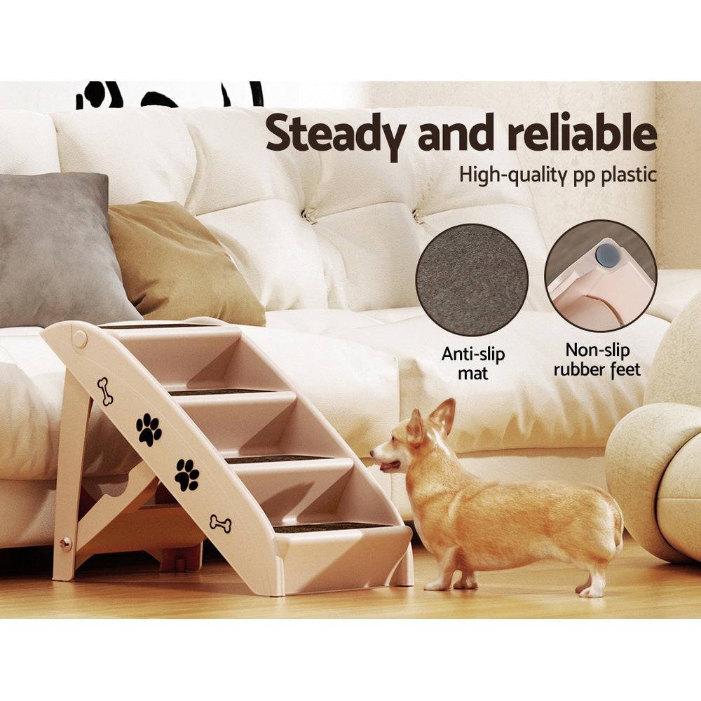 i.pet foldable pet stairs - beige - cradle coast pet & aquarium