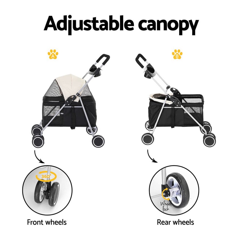 i.pet foldable trave pet stroller - cradle coast pet & aquarium