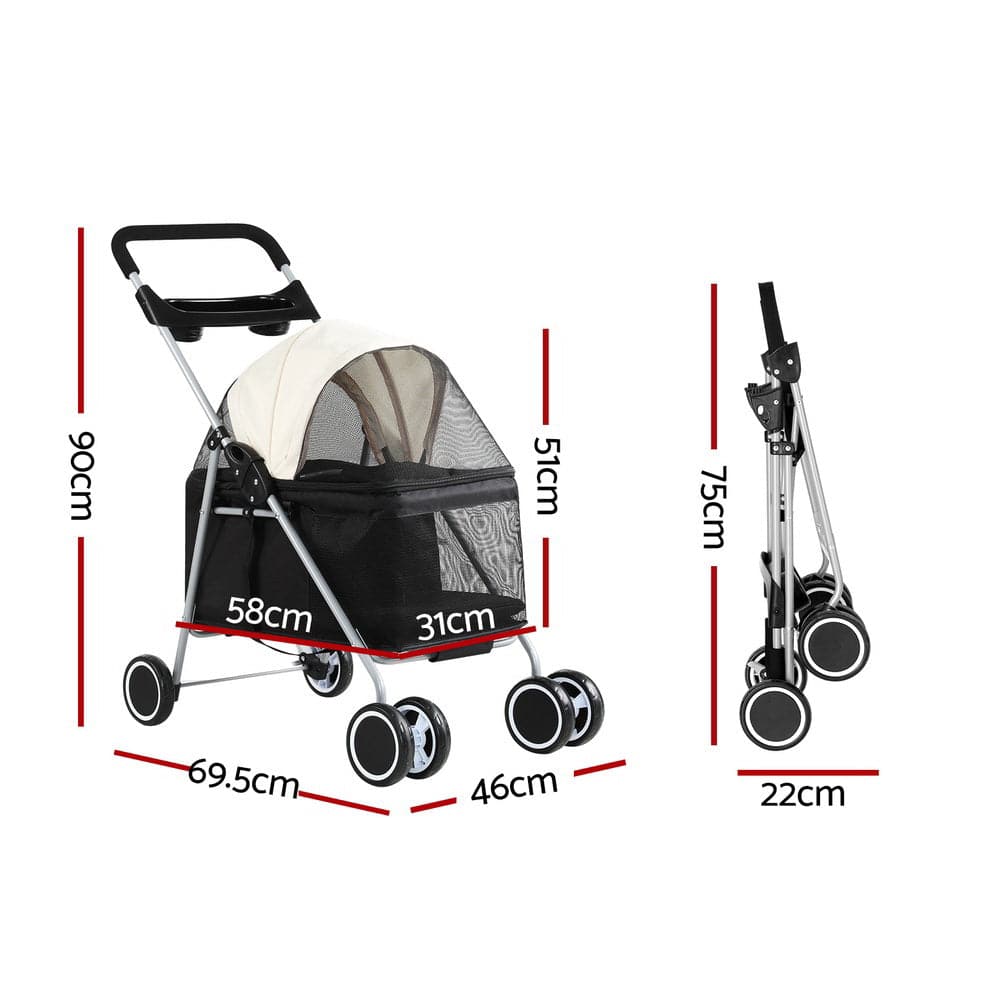 i.pet foldable trave pet stroller - cradle coast pet & aquarium