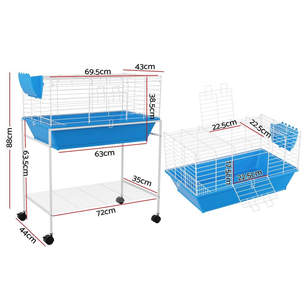 i.pet indoor pet cage blue - 88cm - cradle coast pet & aquarium