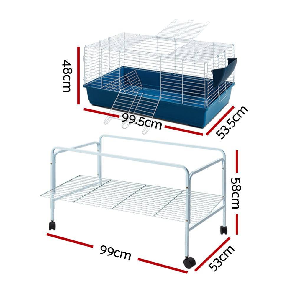 i.pet indoor rabbit hutch 106cm - blue - cradle coast pet & aquarium