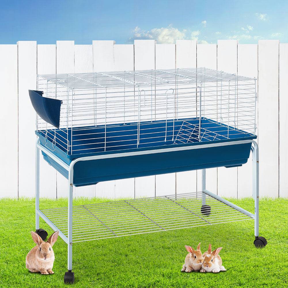 i.pet indoor rabbit hutch 106cm - blue - cradle coast pet & aquarium