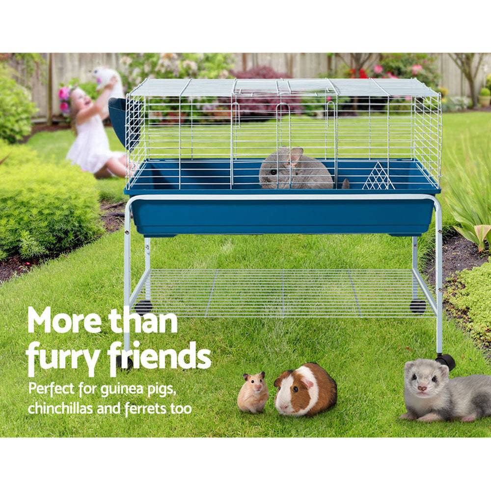 i.pet indoor rabbit hutch 106cm - blue - cradle coast pet & aquarium