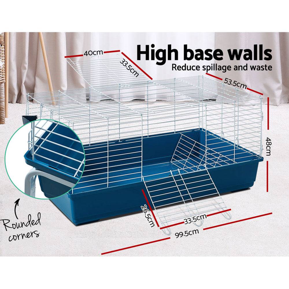 i.pet indoor rabbit hutch 106cm - blue - cradle coast pet & aquarium